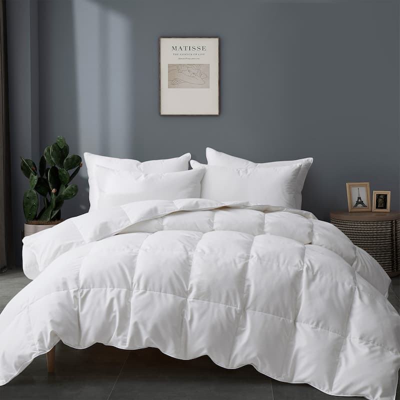 All Season White Goose Feather Down Comforter Duvet Insert
