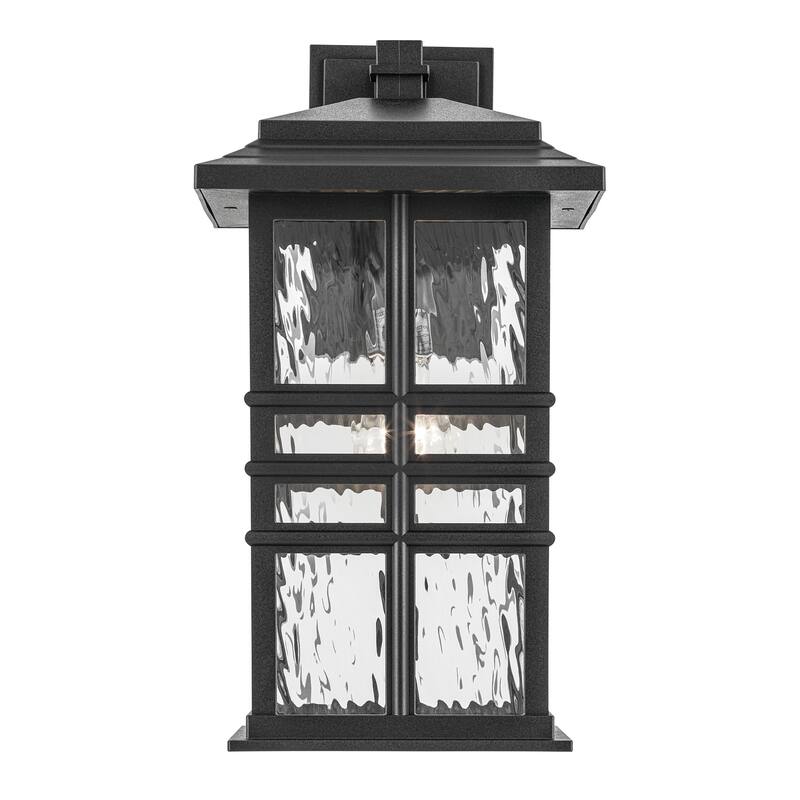 Kichler Lighting Beacon Square 17.5 in. 1-Light Textured Black Outdoor Wall Sconce - 17.5 in