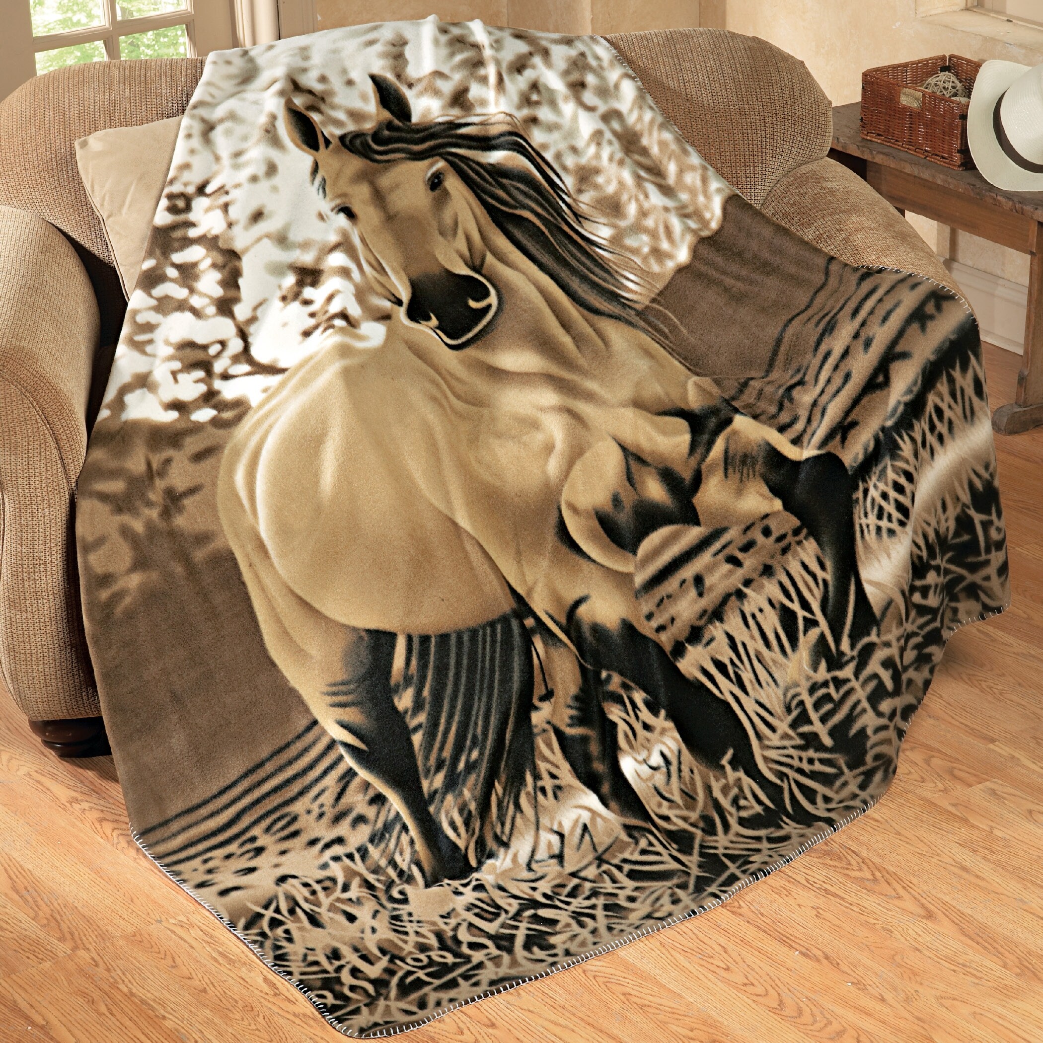 Horse fleece blanket online