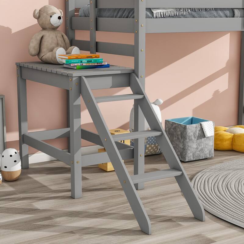 Loft Bed with Platform, Ladder Bed Bath & Beyond 40115456