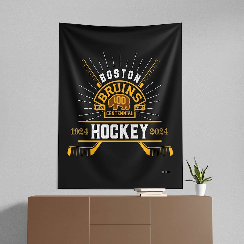 100th Anniv Fanatic Boston Bruins Printed Wall Hanging - 50" x 60"