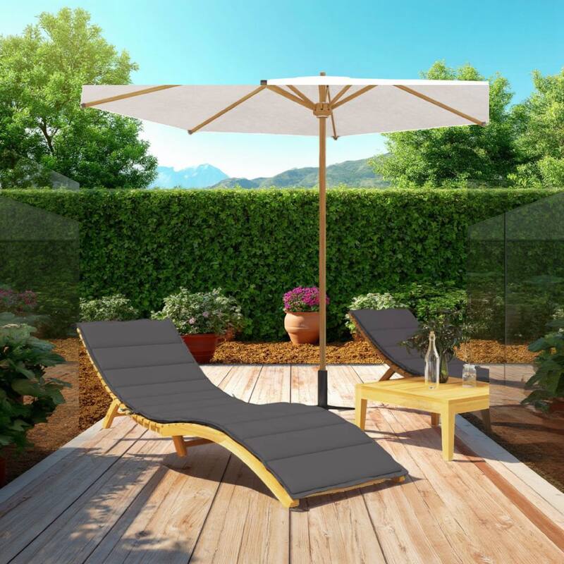 Outdoor Cushion for Chaise Lounger, 79 Inch Texture Gray Oxford Fabric