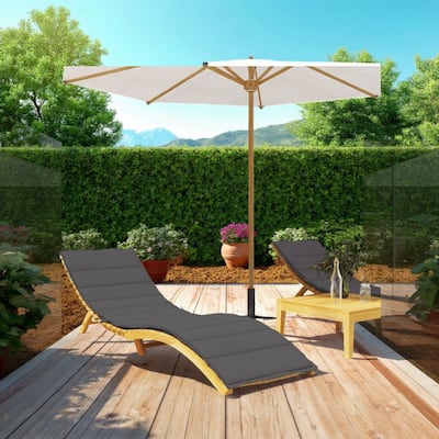 Outdoor Cushion for Chaise Lounger, 79 Inch Texture Gray Oxford Fabric