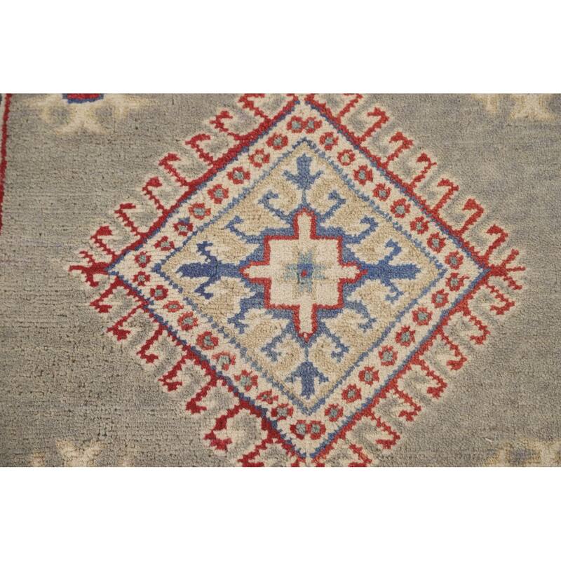 Kazak Runner Rug Handmade Geometric Wool Carpet - 2'9" x 19'3"