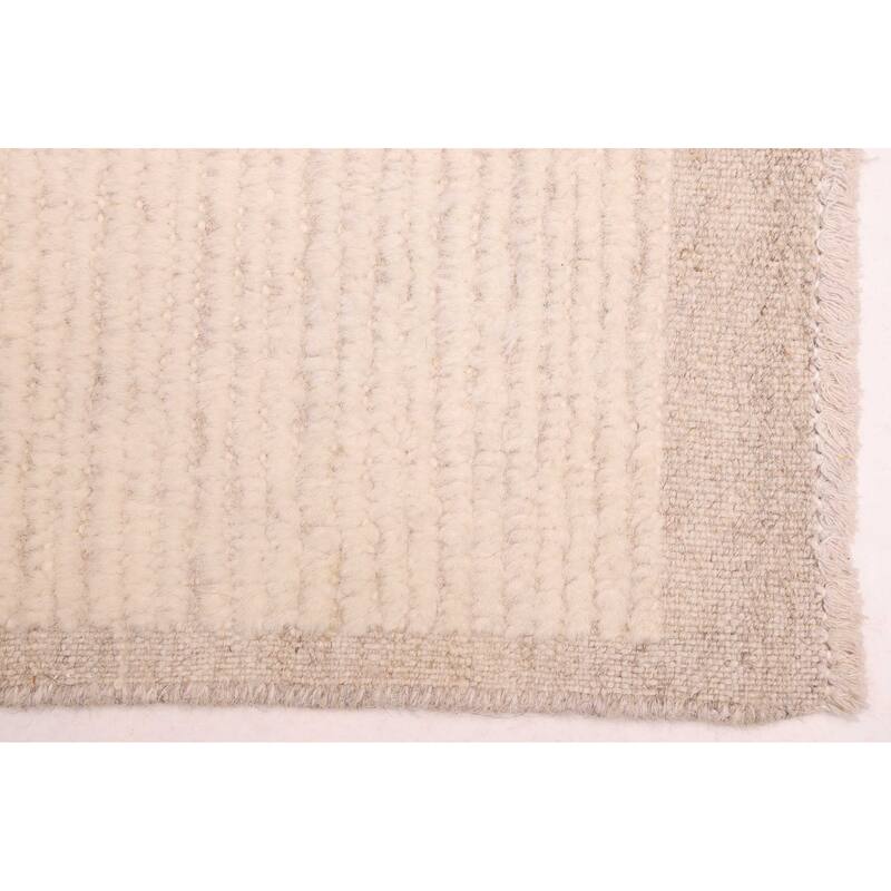 ECARPETGALLERY Hand-knotted Pak Finest Marrakesh Ivory Wool Rug - 9'1 x 11'9