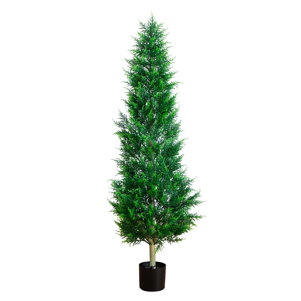 5-ft UV Resistant Artificial Cypress Tower Tree (Indoor/Outdoor) - Green