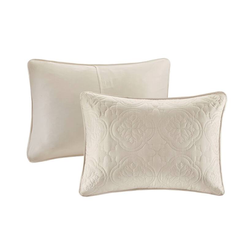 3 Piece Reversible Bedspread Set Cream Full/Queen
