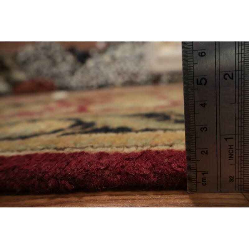 Hand Knotted Oriental 100% Wool Carpet Traditional Floral Red Agra Area Rug - 4' 1'' X 3' 11''