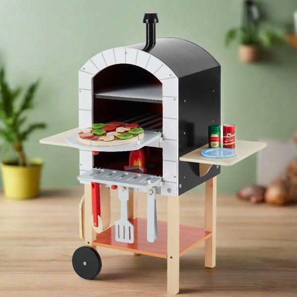 slide 2 of 7, Teamson Kids My Little Helper Pizza Oven & Accessories Gray