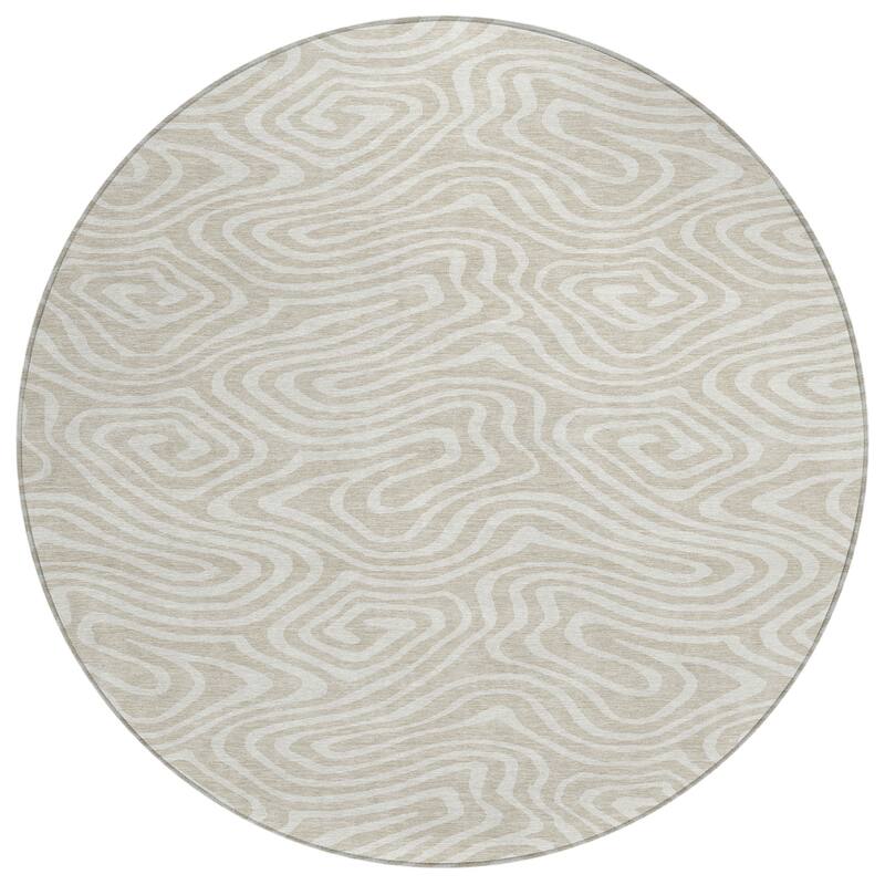 Machine Washable Indoor/ Outdoor Abstract Modern Chantille Rug