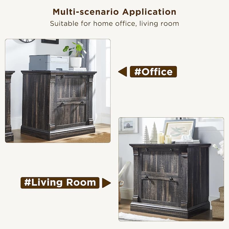 Farmhouse File Cabinet, Wood Lateral Filing Cabinet, Storage Cabinet
