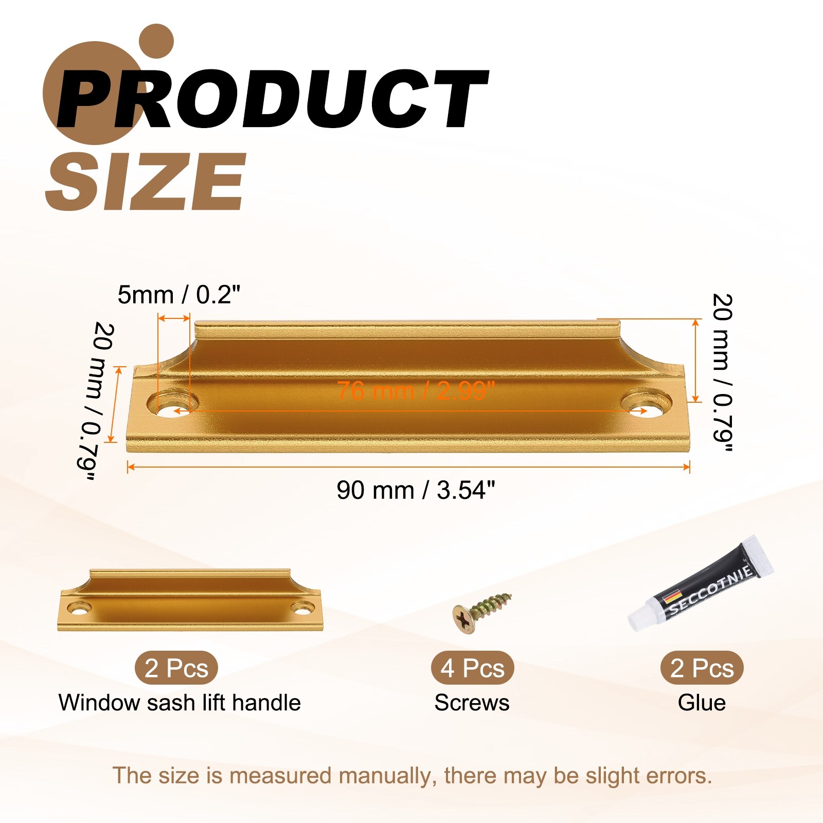 Drawer Pulls Handles, Window Sash Lift Handle Finger Pulls with Mounted Screw Glue for Sliding Window Drawer