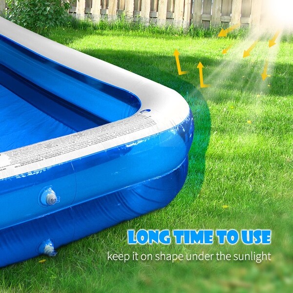 Inflatable Swimming Poo with Air Pump Outdoor Backyard Lounge Pool