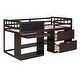 preview thumbnail 6 of 15, Stylish & Simple Twin Size Low Loft Bed with Rolling Desk, Shelf and Drawers, Solid Construction & Versatility galore, Espresso
