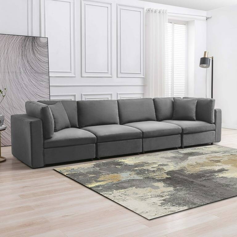 Mixoy Modern Convertible Sectional Sofa,L/U Shaped Corner Sleeper Sofa Couch,Modular Sectional Couches