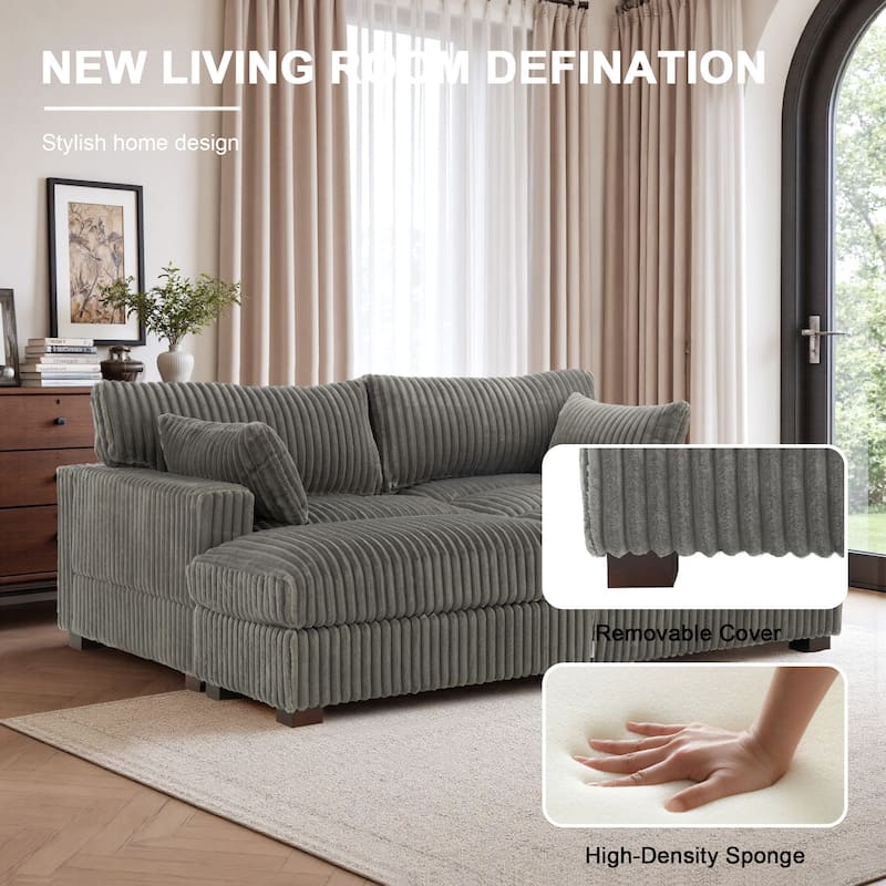 Oversized U-shaped Plush Modular Sectional Sofa Set