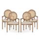 Judith Wood and Cane Upholstered Dining Chair by Christopher Knight Home - 25.00" L x 27.00" W x 40.25" H