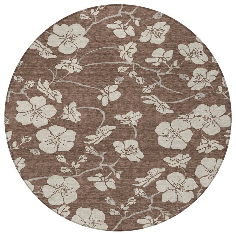 HomeRoots Floral Transitional Rectangle Outdoor Rug