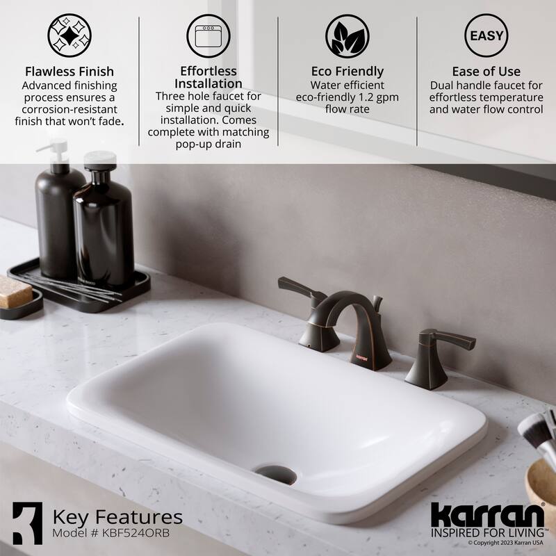 Karran USA KBF524 Randburg 1.2 GPM Widespread Bathroom Faucet with