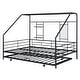 preview thumbnail 68 of 78, Metal House Bed with Trundle and Roof