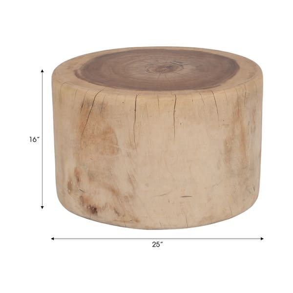 Sagebrook Home 25x16 Natural Suar Wood Coffee Table Stump - 25" x 25" x 16"