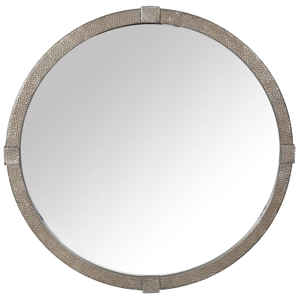 SAFAVIEH Couture Shailene Rust 44.5-inch Round Metal Mirror - 44.5"W x 2.4"D x 44.5"H