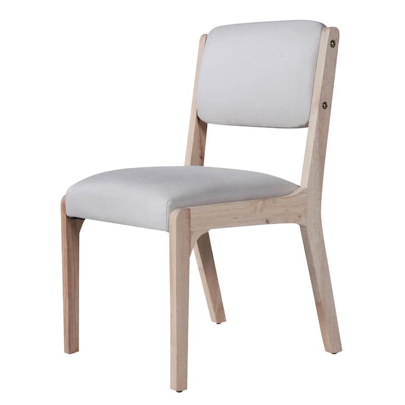 Wooden Dining Chairs Set of 2, Modern Fabric Upholstered Kitchen Side Chairs, Farmhouse Dining Room Accent Chair