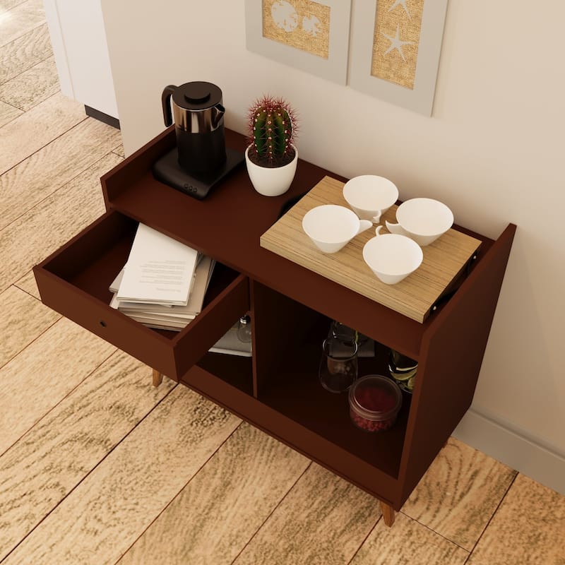 Boahaus Bar Cabinet Modern Wood Storage Shelves