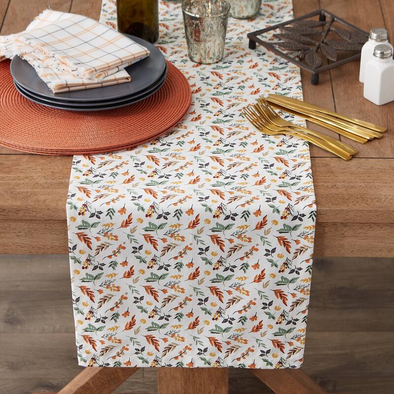 Gather Fall Squash Reversible Table Runner 14X72