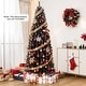 preview thumbnail 2 of 11, Gymax 6/7 FT Pre-lit Black Christmas Tree Artificial PVC Slim Pencil - See details