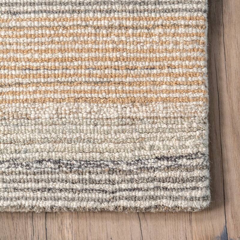 Deco Striped Tile Wool Area Rug