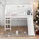 preview thumbnail 1 of 27, Elegant Design Twin Size Loft Bed with Slide, House Bed with Slide White