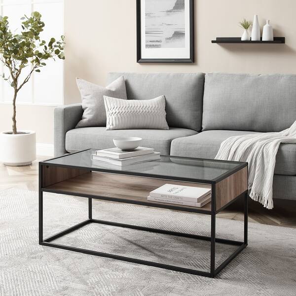 Carbon Loft Geller Open Shelf Glass Top Coffee Table On Sale Overstock 21206662