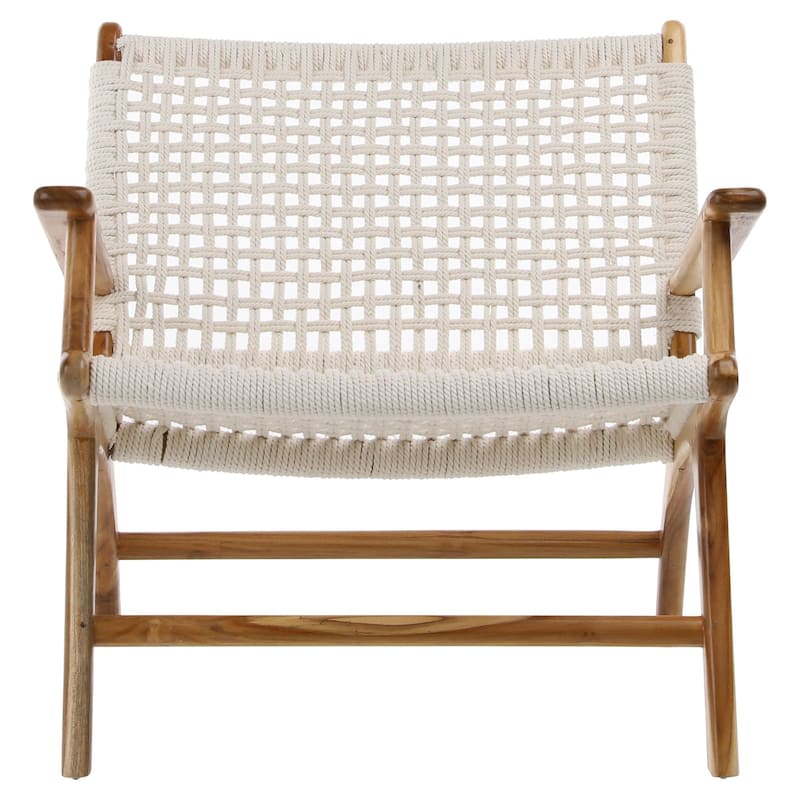 Clyde Teak Upholstered Occasional Chair, White