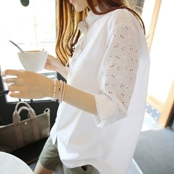 ladies plus size white shirt