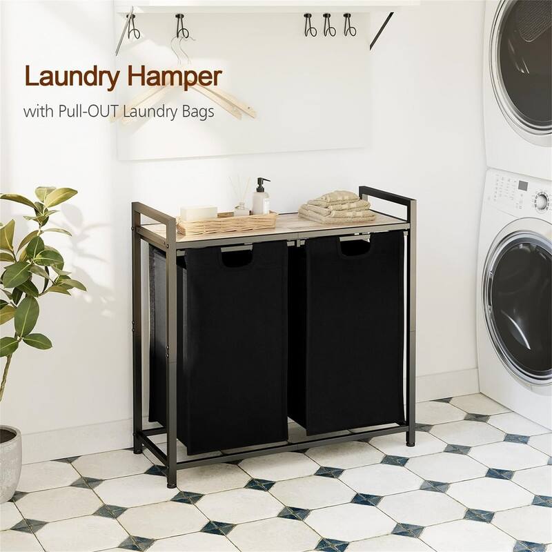 Laundry Hamper with 2 Section - 28.74"L x 11.81"W x 28.54"H
