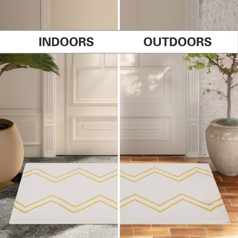 Front Door Mat Entry Doormat Non Slip Thin Washable Inside Entryway Mats for Home Entrance - 16.9" W x 28.7" L