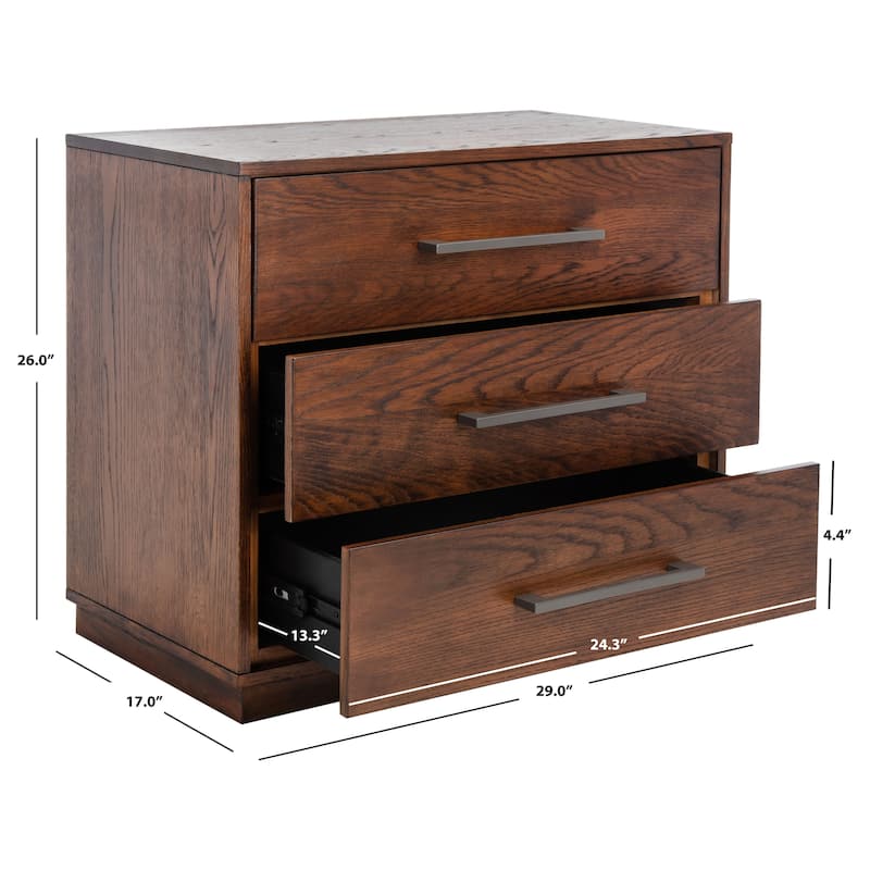 SAFAVIEH Couture Olguta 3-Drawer Nightstand