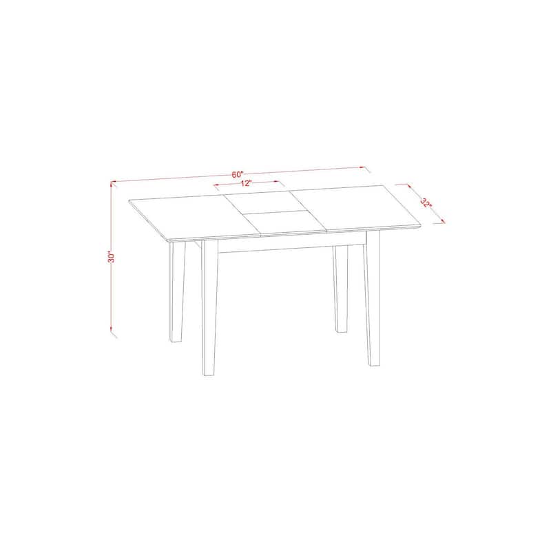 Rectangular Dining Table with Butterfly Leaf - Extendable Kitchen Table for Small or Large Dining - 32