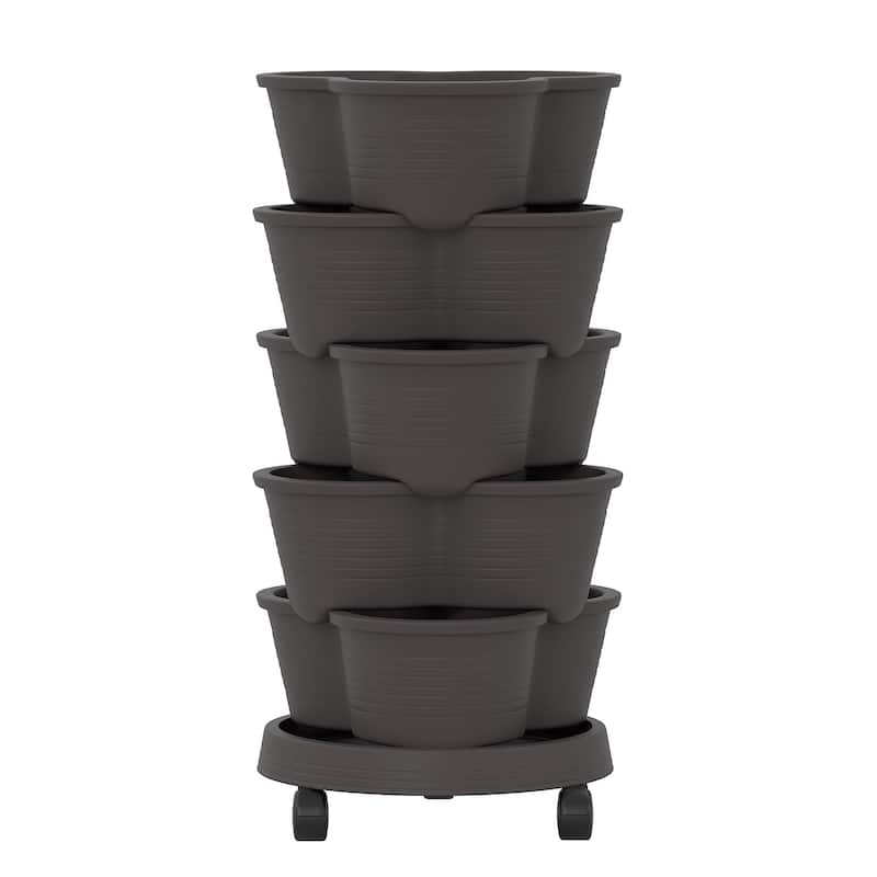 Vertical Strawberry Planter, 5 Tier Hanging Vertical Gardening Planter, Stackable Garden Tower Pot for Strawberries, Flowers