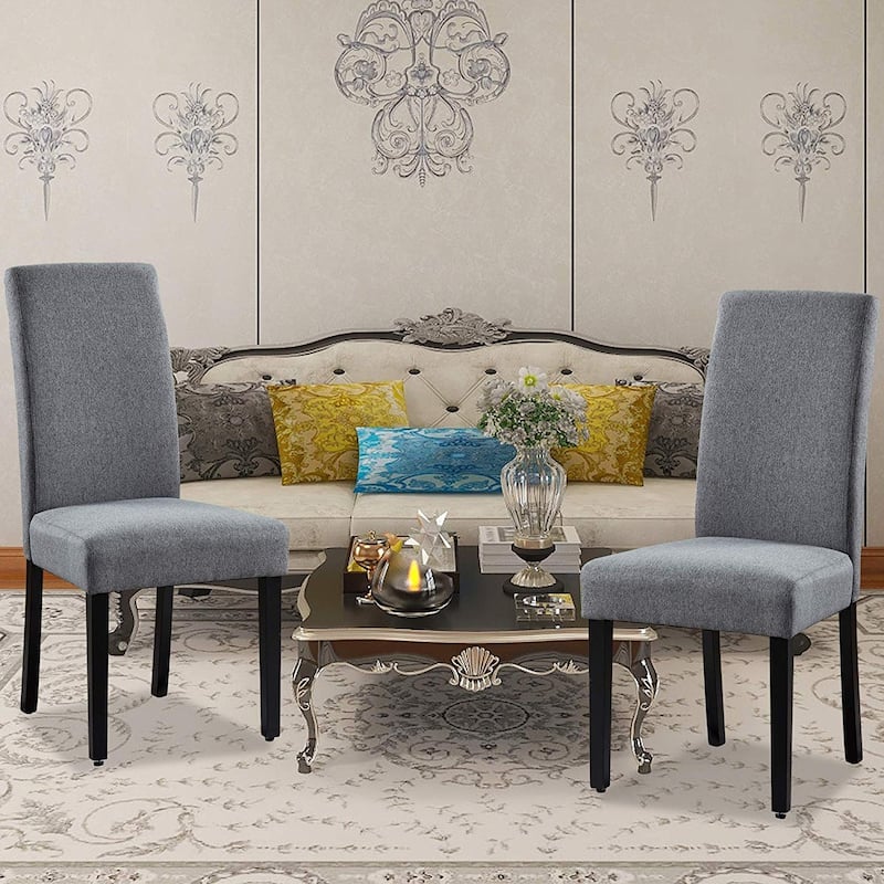 Copper Grove Elorza Grey Upholstered Solid Wood Armless Accent Chairs (Set of 2) - 12 x 18 x 36 Inches
