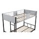 preview thumbnail 10 of 12, Black Twin over Twin Size Metal Bunk Bed with Vent Board