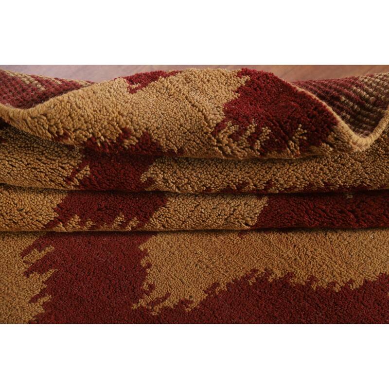 Hand Knotted Oriental 100% Wool Carpet Modern All-Over Yellow & Gold Gabbeh Area Rug - 7' 9'' X 5' 0''