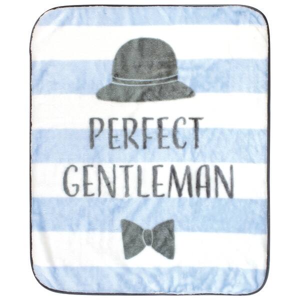 slide 1 of 1, Hudson Baby Infant Boy High Pile Plush Blanket, Perfect Gentleman, One Size - Perfect Gentleman - One Size One Size - Perfect Gentleman