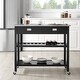 preview thumbnail 2 of 12, Chloe Stainless Steel Top Kitchen Island/Cart - 37"H x 42"W x 20"D