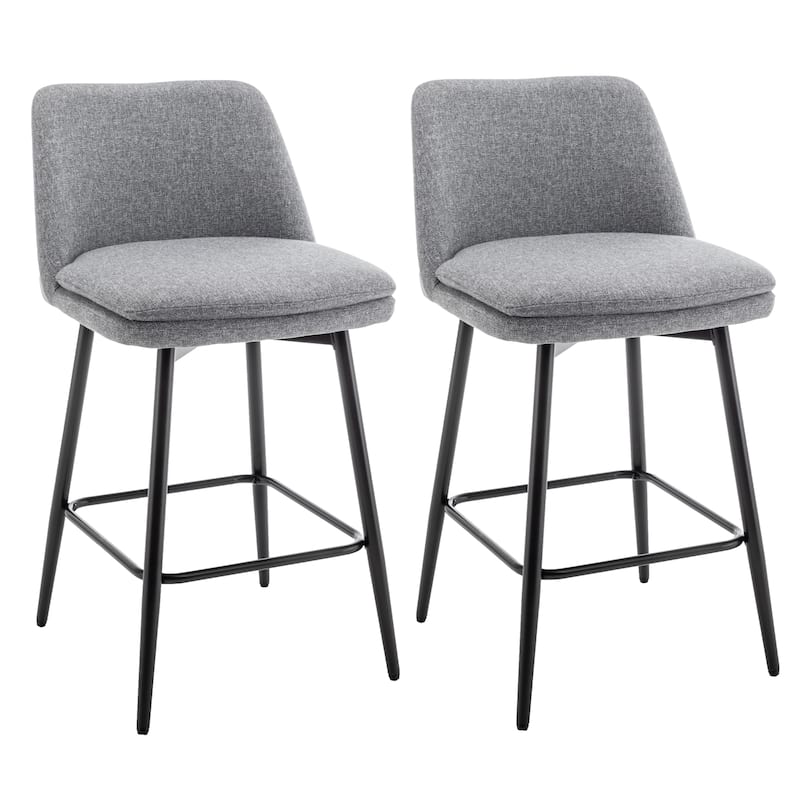 Counter Height Swivel Bar Stools Set of 2 with Back