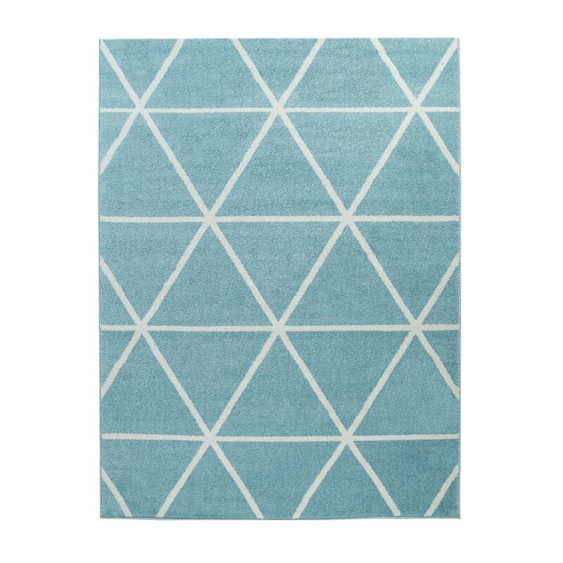 Modern Area Rug for Living Room Geometric Pattern in pastel colors