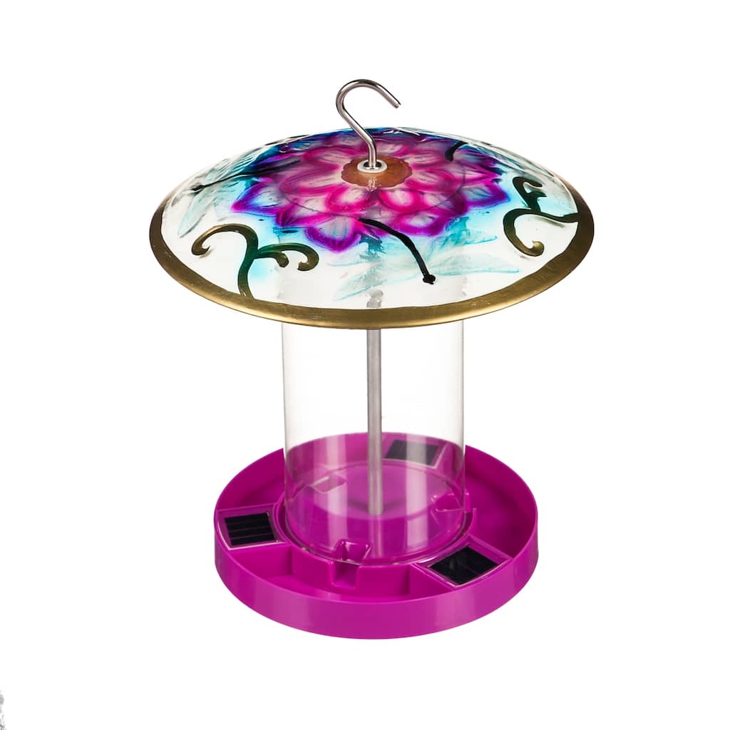 Solar birdfeeder, Dragonfly with purple base