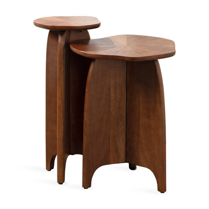 Kate and Laurel Kanna Wood 2pc Table Set - 2 Piece - 2 Piece - Walnut Brown