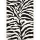 preview thumbnail 15 of 15, SAFAVIEH Florida Shag Rozinka Zebra Animal Print 1.2-inch Thick Rug 2'3" x 4' - Ivory/Black - Rectangle
